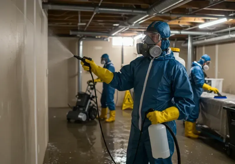 Basement Sanitization and Antimicrobial Treatment process in Dennis Port, MA