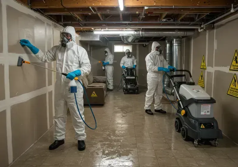 Basement Moisture Removal and Structural Drying process in Dennis Port, MA